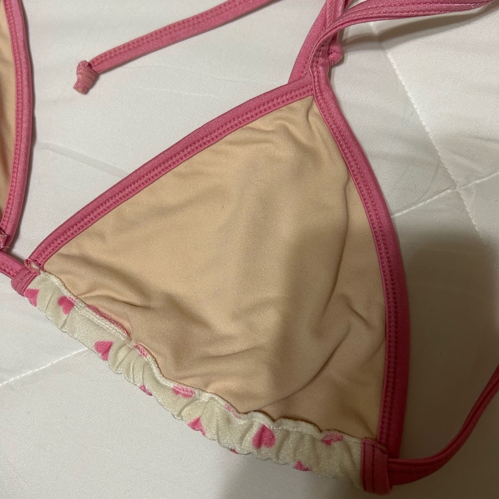 Beach Bunny Pink White Heart Barbie bikini halter top doll small - Picture 5 of 6